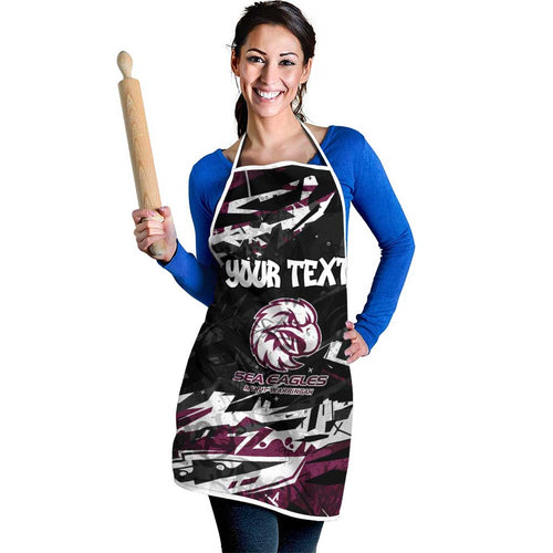 Personalized Manly Warringah Sea Eagles Apron Graffiti Grunge Abstract Urban Street Style Design