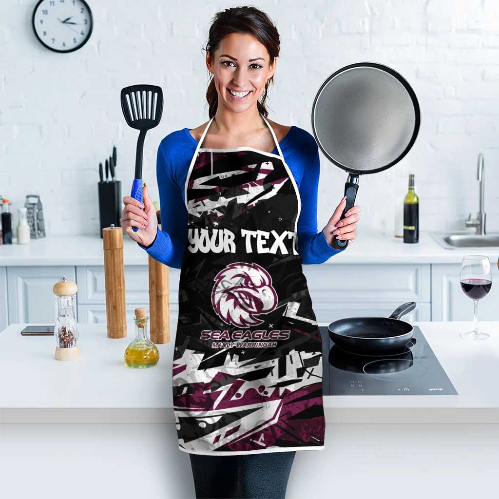 Personalized Manly Warringah Sea Eagles Apron Graffiti Grunge Abstract Urban Street Style Design