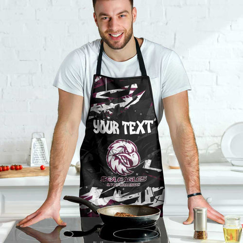 Personalized Manly Warringah Sea Eagles Apron Graffiti Grunge Abstract Urban Street Style Design