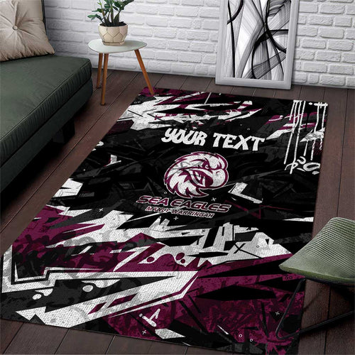 Personalized Manly Warringah Sea Eagles Area Rug Graffiti Grunge Abstract Urban Street Style Design