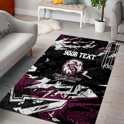 Personalized Manly Warringah Sea Eagles Area Rug Graffiti Grunge Abstract Urban Street Style Design