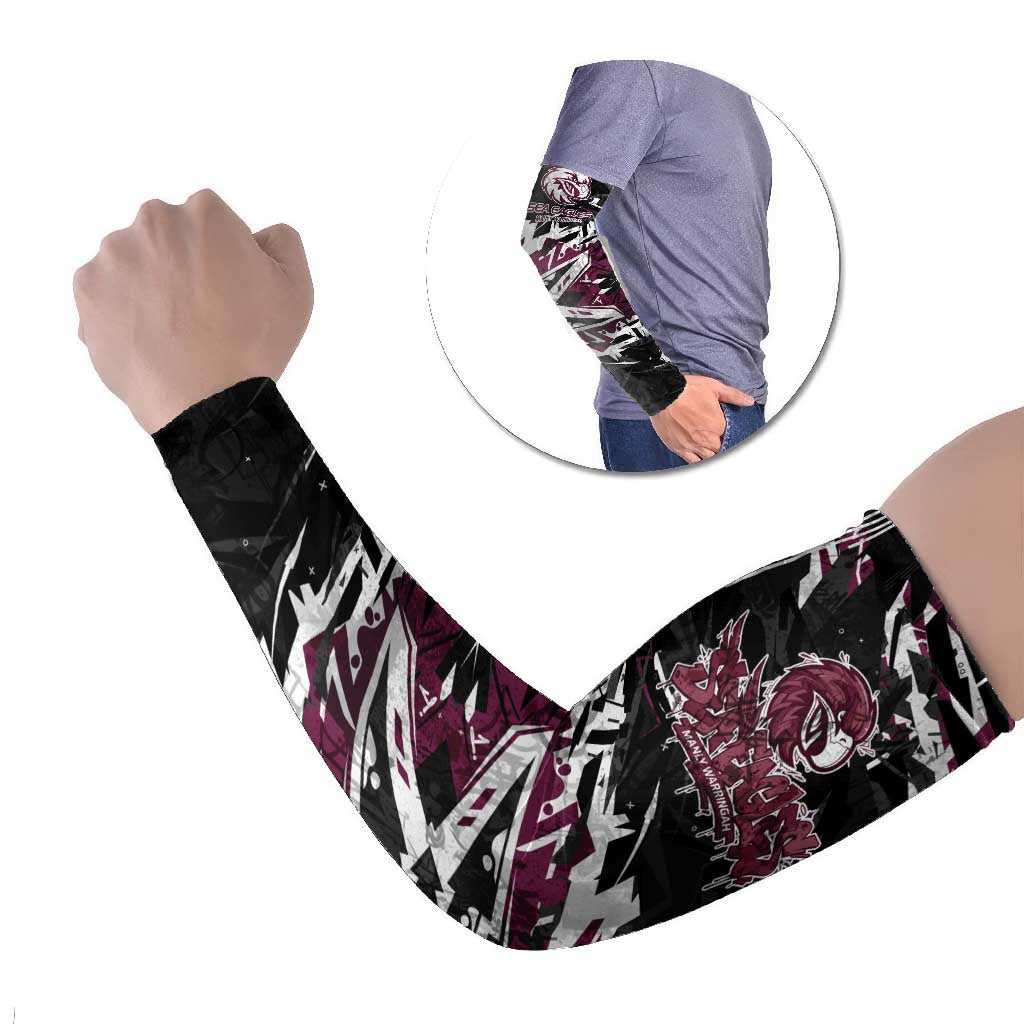 Personalized Manly Warringah Sea Eagles Arm Sleeves Graffiti Grunge Abstract Urban Street Style Design