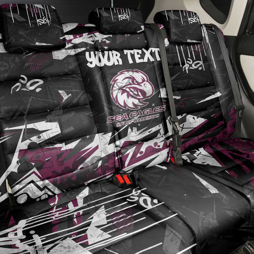 Personalized Manly Warringah Sea Eagles Back Car Seat Cover Graffiti Grunge Abstract Urban Street Style Design