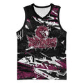 Personalized Manly Warringah Sea Eagles Basketball Jersey Graffiti Grunge Abstract Urban Street Style Design