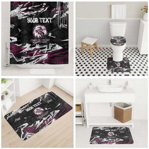 Personalized Manly Warringah Sea Eagles Bathroom Set Graffiti Grunge Abstract Urban Street Style Design