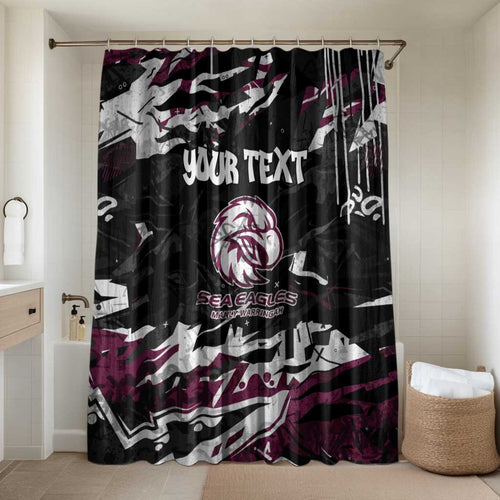 Personalized Manly Warringah Sea Eagles Bathroom Set Graffiti Grunge Abstract Urban Street Style Design
