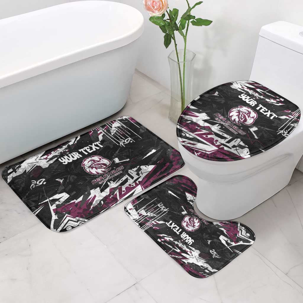 Personalized Manly Warringah Sea Eagles Bathroom Set Graffiti Grunge Abstract Urban Street Style Design