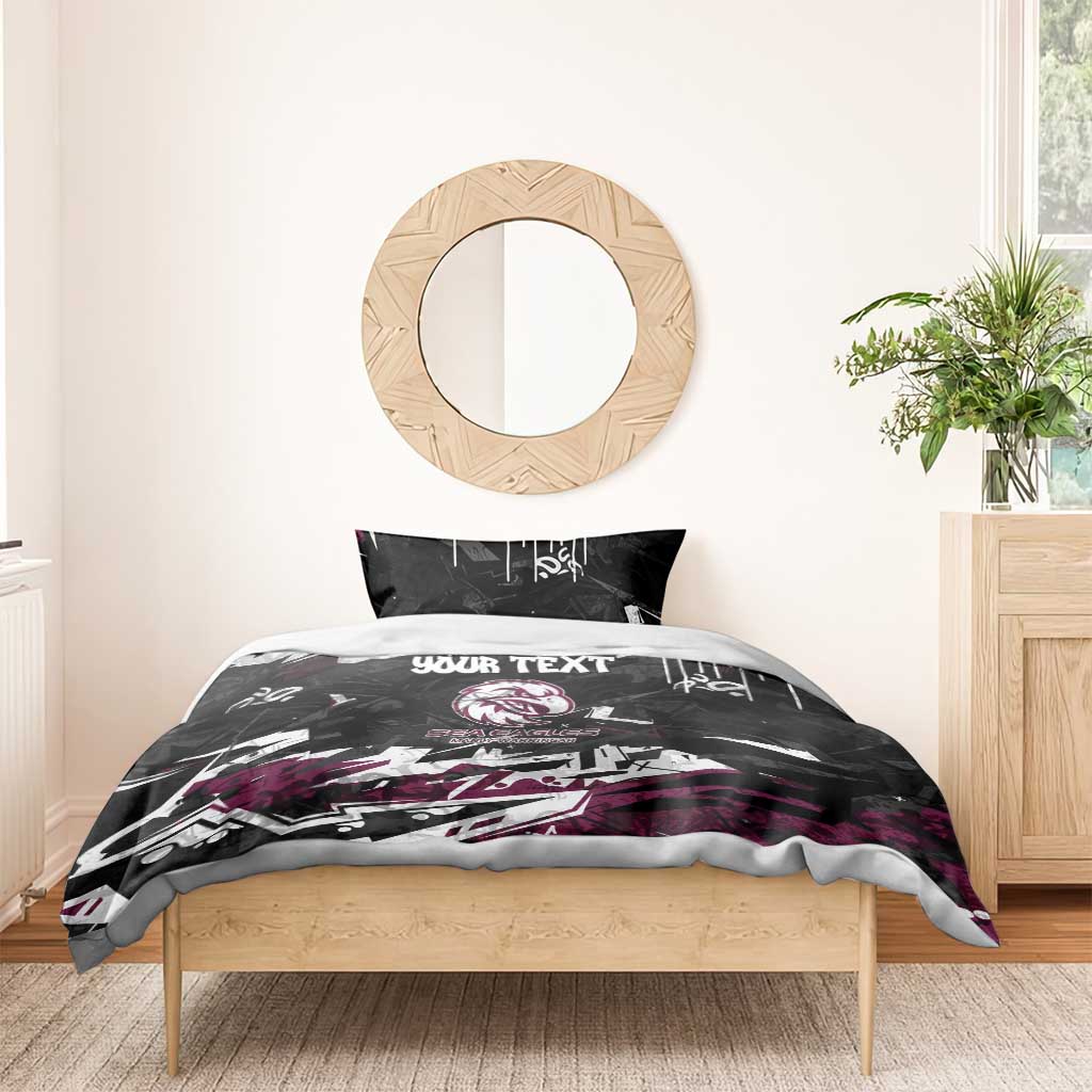 Personalized Manly Warringah Sea Eagles Bedding Set Graffiti Grunge Abstract Urban Street Style Design