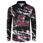 Personalized Manly Warringah Sea Eagles Button Sweatshirt Graffiti Grunge Abstract Urban Street Style Design
