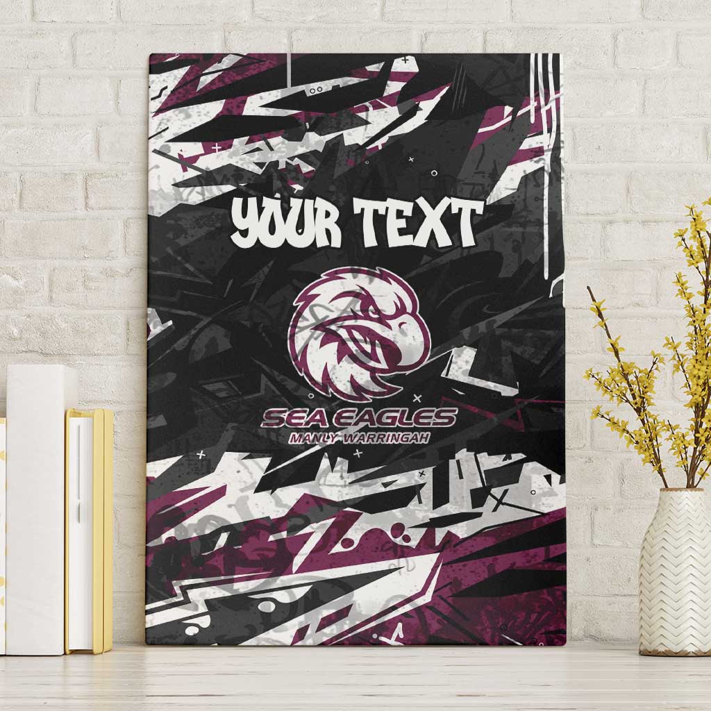 Personalized Manly Warringah Sea Eagles Canvas Wall Art Graffiti Grunge Abstract Urban Street Style Design