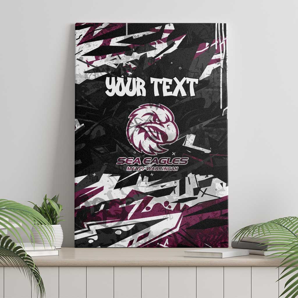 Personalized Manly Warringah Sea Eagles Canvas Wall Art Graffiti Grunge Abstract Urban Street Style Design