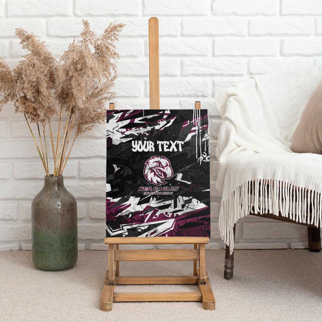 Personalized Manly Warringah Sea Eagles Canvas Wall Art Graffiti Grunge Abstract Urban Street Style Design