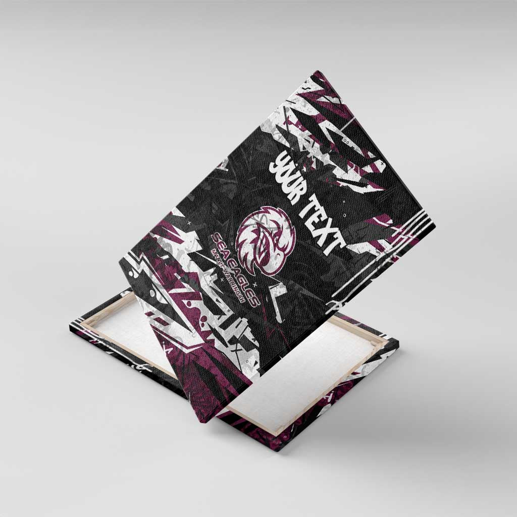 Personalized Manly Warringah Sea Eagles Canvas Wall Art Graffiti Grunge Abstract Urban Street Style Design