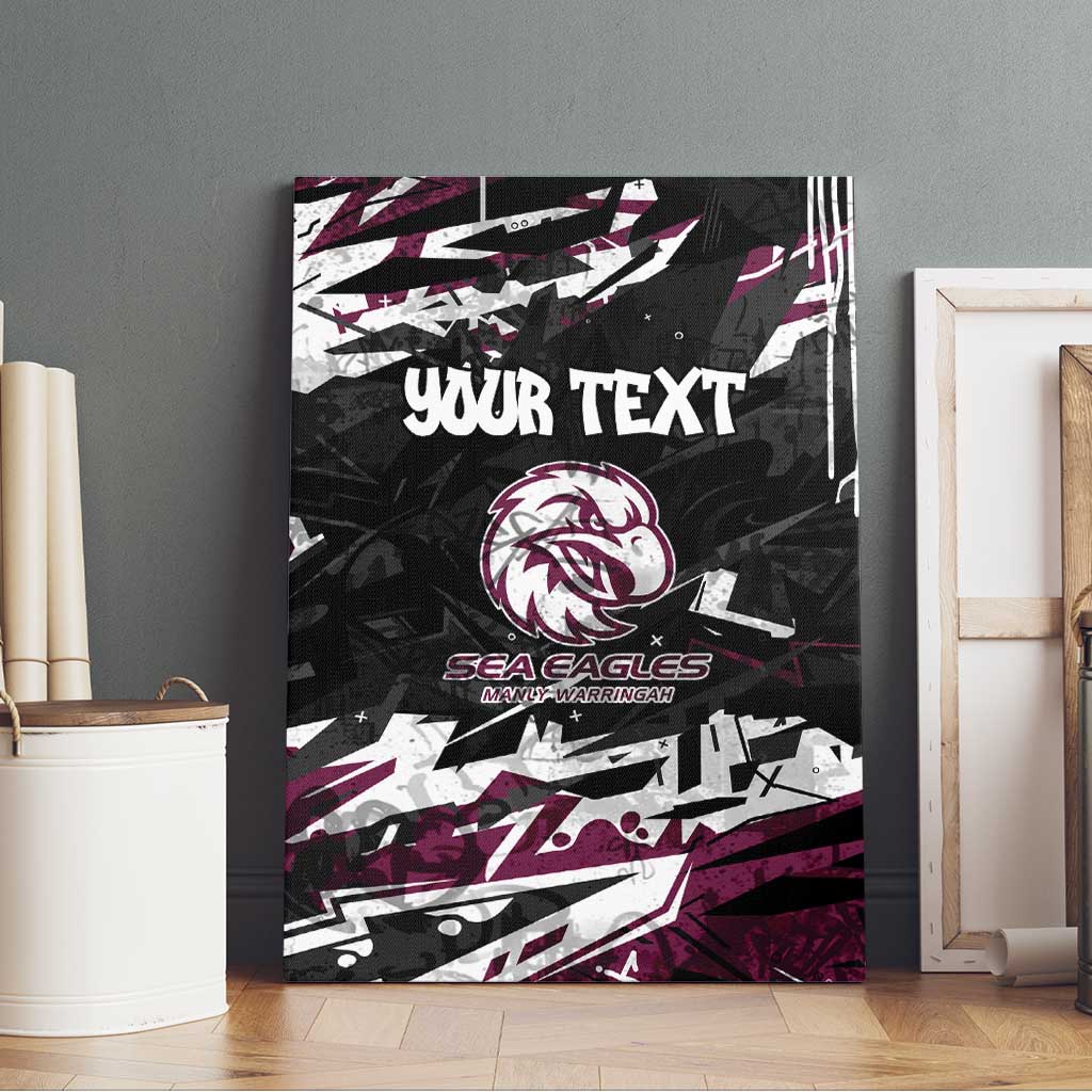 Personalized Manly Warringah Sea Eagles Canvas Wall Art Graffiti Grunge Abstract Urban Street Style Design