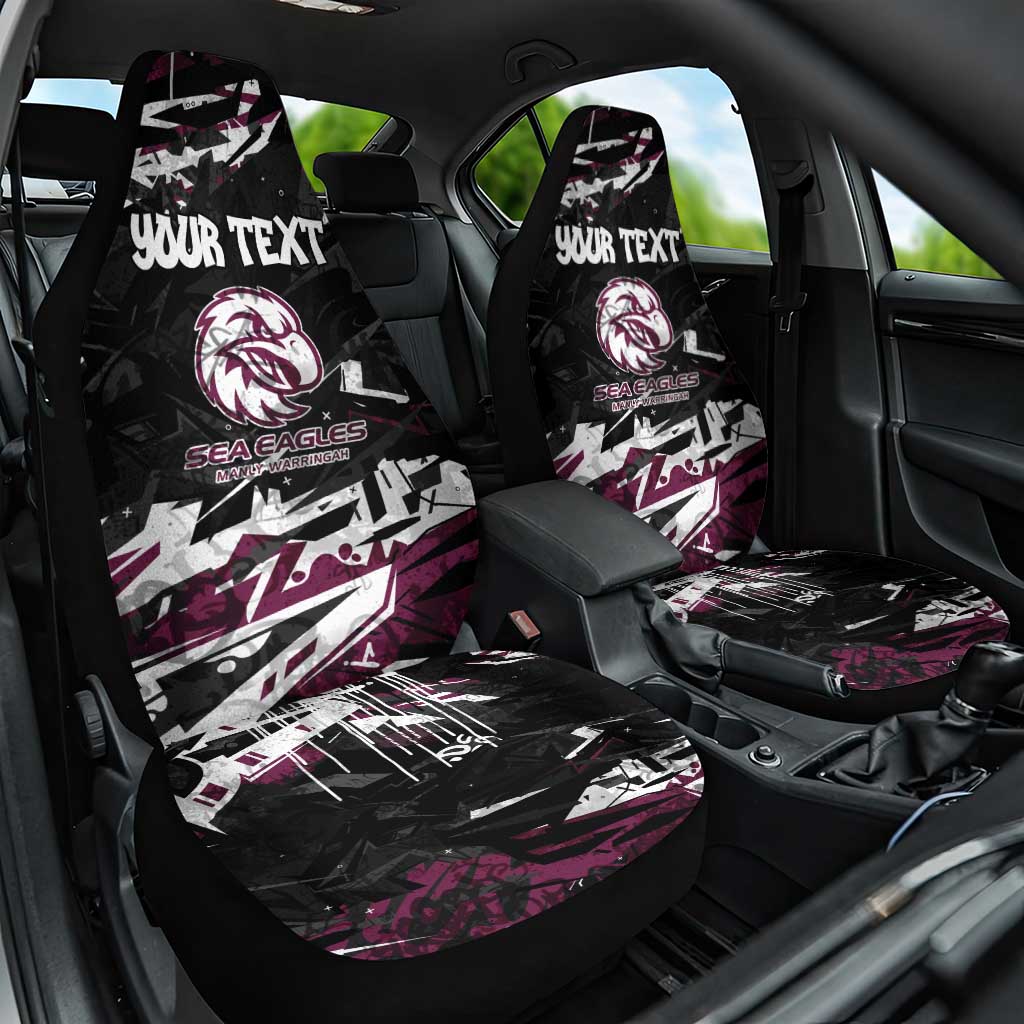 Personalized Manly Warringah Sea Eagles Car Seat Cover Graffiti Grunge Abstract Urban Street Style Design