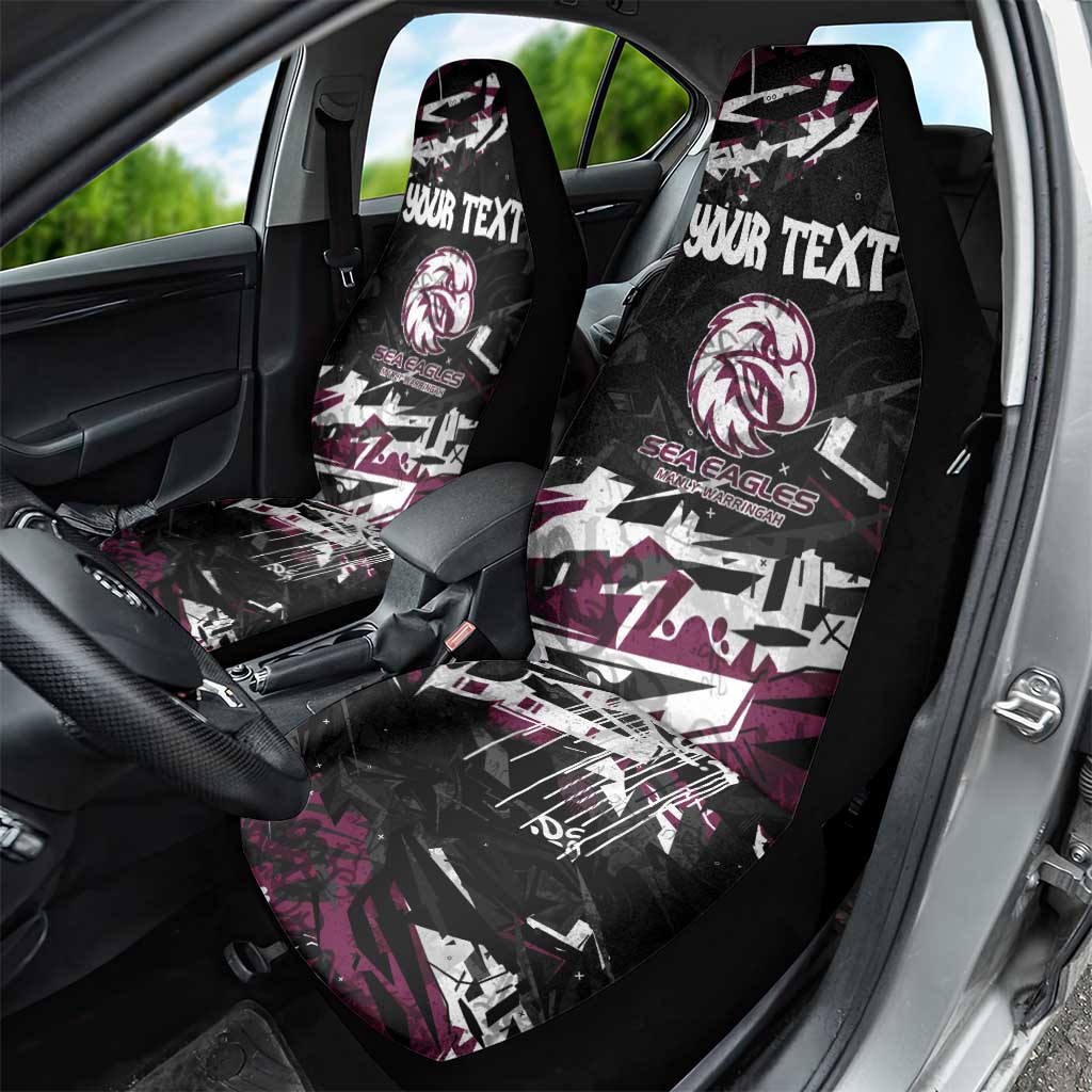 Personalized Manly Warringah Sea Eagles Car Seat Cover Graffiti Grunge Abstract Urban Street Style Design
