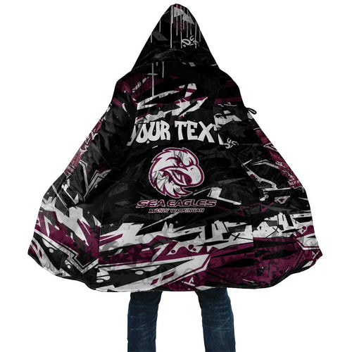 Personalized Manly Warringah Sea Eagles Cloak Graffiti Grunge Abstract Urban Street Style Design