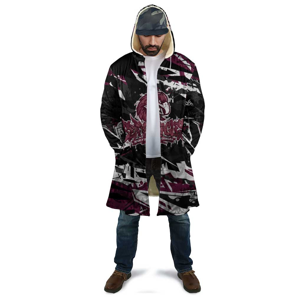Personalized Manly Warringah Sea Eagles Cloak Graffiti Grunge Abstract Urban Street Style Design