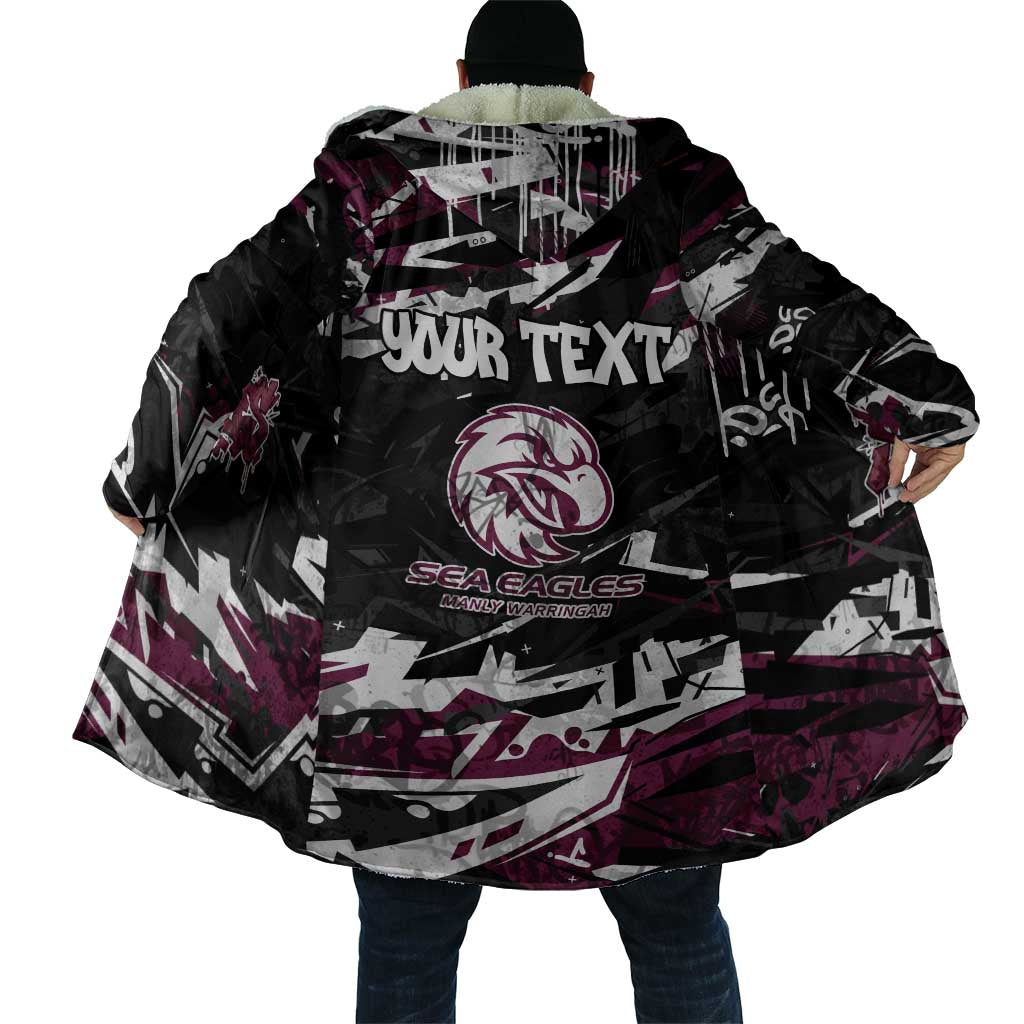 Personalized Manly Warringah Sea Eagles Cloak Graffiti Grunge Abstract Urban Street Style Design
