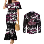 Personalized Manly Warringah Sea Eagles Couples Matching Mermaid Dress and Long Sleeve Button Shirt Graffiti Grunge Abstract Urban Street Style Design