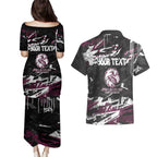 Personalized Manly Warringah Sea Eagles Couples Matching Puletasi and Hawaiian Shirt Graffiti Grunge Abstract Urban Street Style Design
