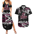 Personalized Manly Warringah Sea Eagles Couples Matching Summer Maxi Dress and Hawaiian Shirt Graffiti Grunge Abstract Urban Street Style Design