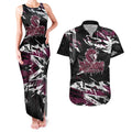 Personalized Manly Warringah Sea Eagles Couples Matching Tank Maxi Dress and Hawaiian Shirt Graffiti Grunge Abstract Urban Street Style Design
