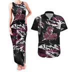 Personalized Manly Warringah Sea Eagles Couples Matching Tank Maxi Dress and Hawaiian Shirt Graffiti Grunge Abstract Urban Street Style Design