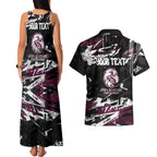 Personalized Manly Warringah Sea Eagles Couples Matching Tank Maxi Dress and Hawaiian Shirt Graffiti Grunge Abstract Urban Street Style Design