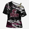 Personalized Manly Warringah Sea Eagles Cross Shoulder Shirt Graffiti Grunge Abstract Urban Street Style Design