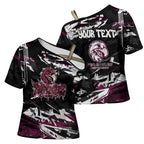 Personalized Manly Warringah Sea Eagles Cross Shoulder Shirt Graffiti Grunge Abstract Urban Street Style Design