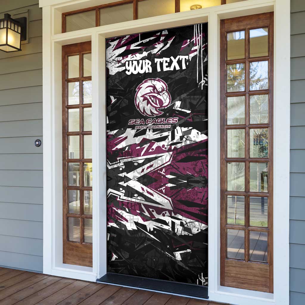 Personalized Manly Warringah Sea Eagles Door Cover Graffiti Grunge Abstract Urban Street Style Design