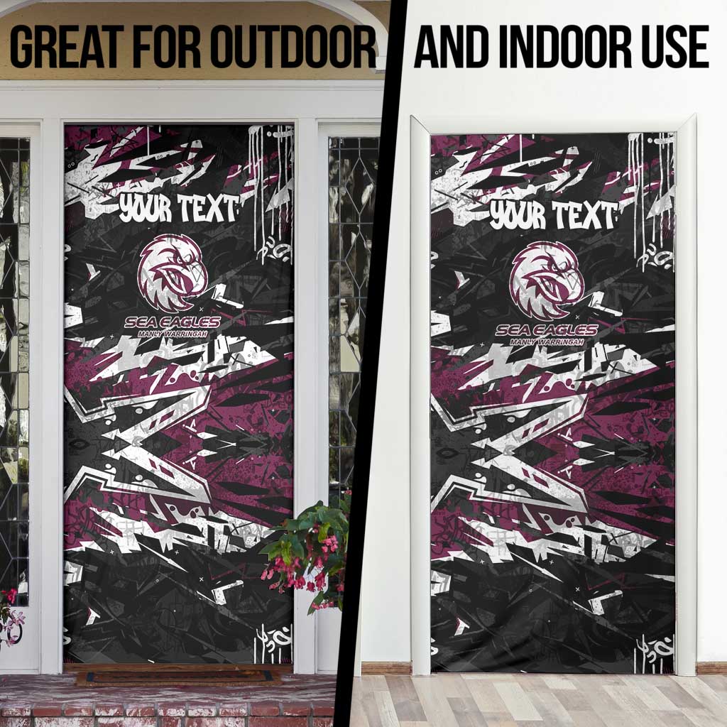 Personalized Manly Warringah Sea Eagles Door Cover Graffiti Grunge Abstract Urban Street Style Design