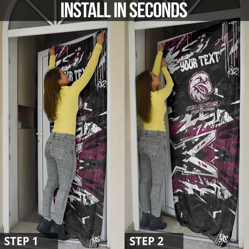 Personalized Manly Warringah Sea Eagles Door Cover Graffiti Grunge Abstract Urban Street Style Design