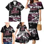 Personalized Manly Warringah Sea Eagles Family Matching Mermaid Dress and Hawaiian Shirt Graffiti Grunge Abstract Urban Street Style Design