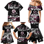 Personalized Manly Warringah Sea Eagles Family Matching Mermaid Dress and Hawaiian Shirt Graffiti Grunge Abstract Urban Street Style Design