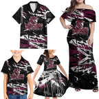 Personalized Manly Warringah Sea Eagles Family Matching Off Shoulder Maxi Dress and Hawaiian Shirt Graffiti Grunge Abstract Urban Street Style Design