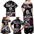 Personalized Manly Warringah Sea Eagles Family Matching Off Shoulder Maxi Dress and Hawaiian Shirt Graffiti Grunge Abstract Urban Street Style Design