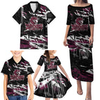 Personalized Manly Warringah Sea Eagles Family Matching Puletasi and Hawaiian Shirt Graffiti Grunge Abstract Urban Street Style Design