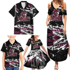 Personalized Manly Warringah Sea Eagles Family Matching Summer Maxi Dress and Hawaiian Shirt Graffiti Grunge Abstract Urban Street Style Design