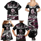 Personalized Manly Warringah Sea Eagles Family Matching Summer Maxi Dress and Hawaiian Shirt Graffiti Grunge Abstract Urban Street Style Design