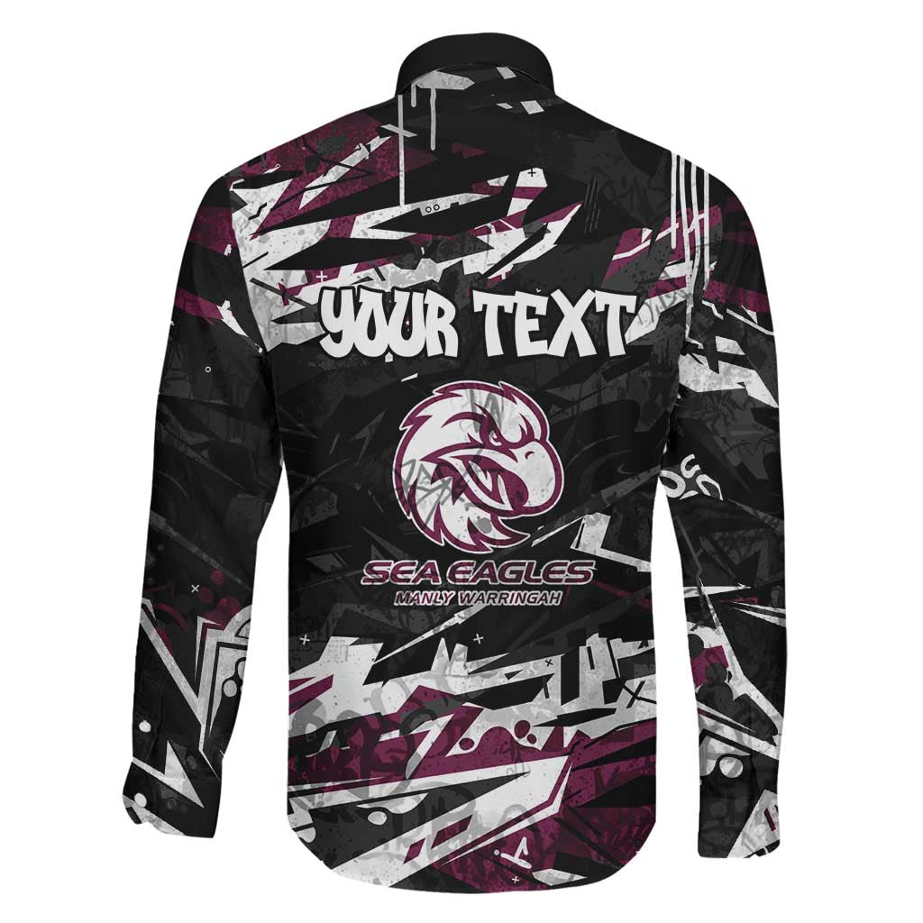 Personalized Manly Warringah Sea Eagles Family Matching Summer Maxi Dress and Hawaiian Shirt Graffiti Grunge Abstract Urban Street Style Design