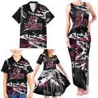 Personalized Manly Warringah Sea Eagles Family Matching Tank Maxi Dress and Hawaiian Shirt Graffiti Grunge Abstract Urban Street Style Design