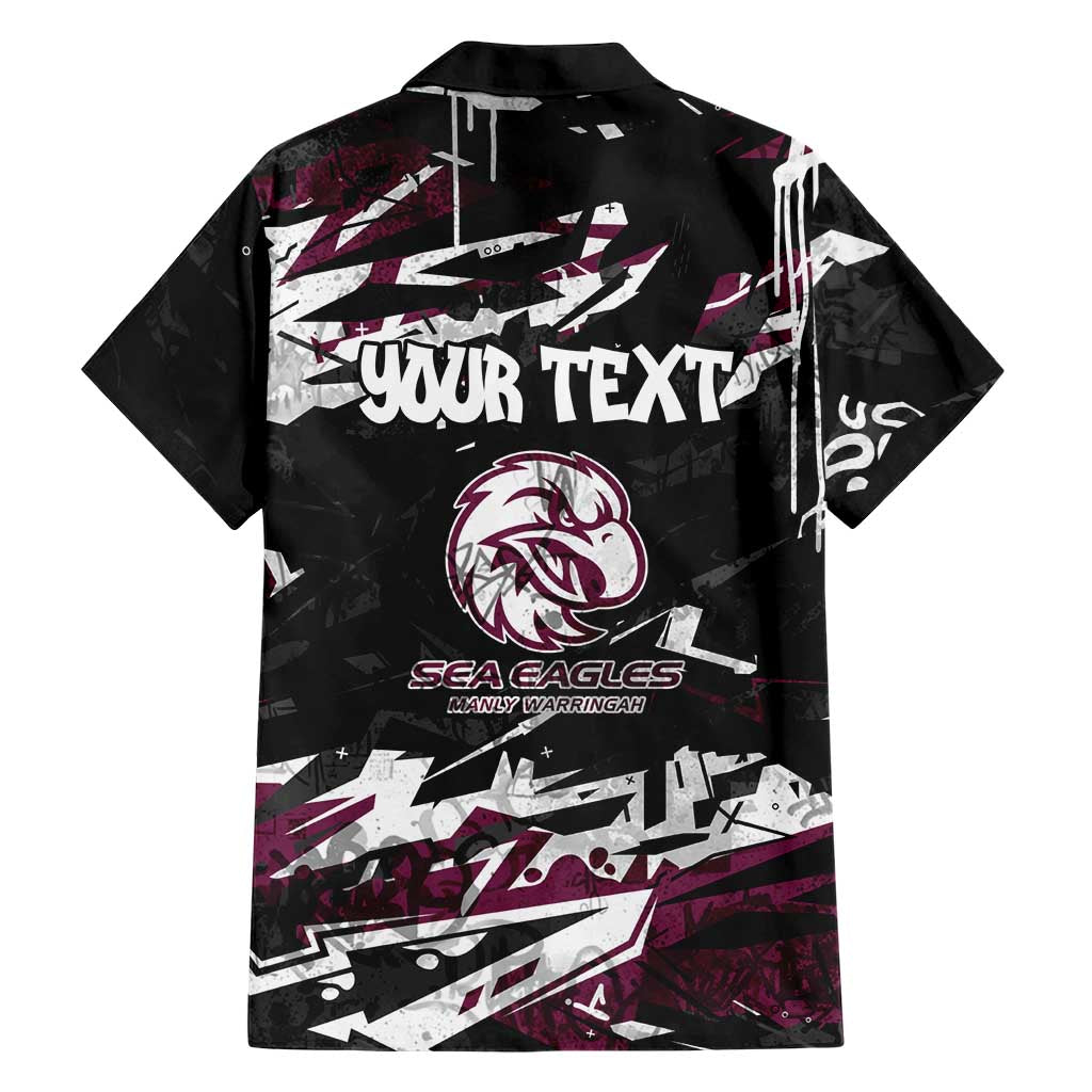 Personalized Manly Warringah Sea Eagles Family Matching Tank Maxi Dress and Hawaiian Shirt Graffiti Grunge Abstract Urban Street Style Design