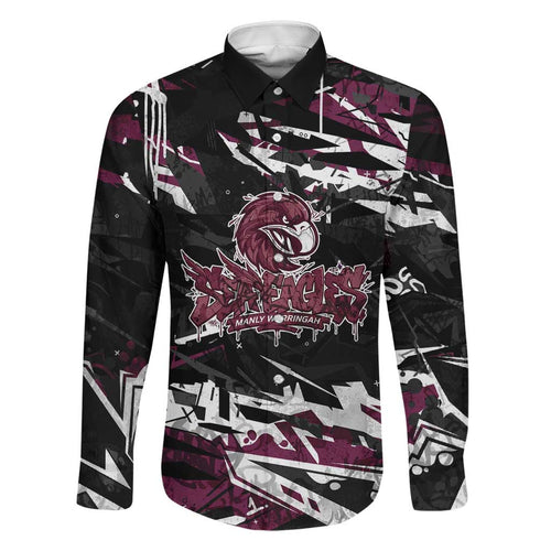 Personalized Manly Warringah Sea Eagles Family Matching Tank Maxi Dress and Hawaiian Shirt Graffiti Grunge Abstract Urban Street Style Design
