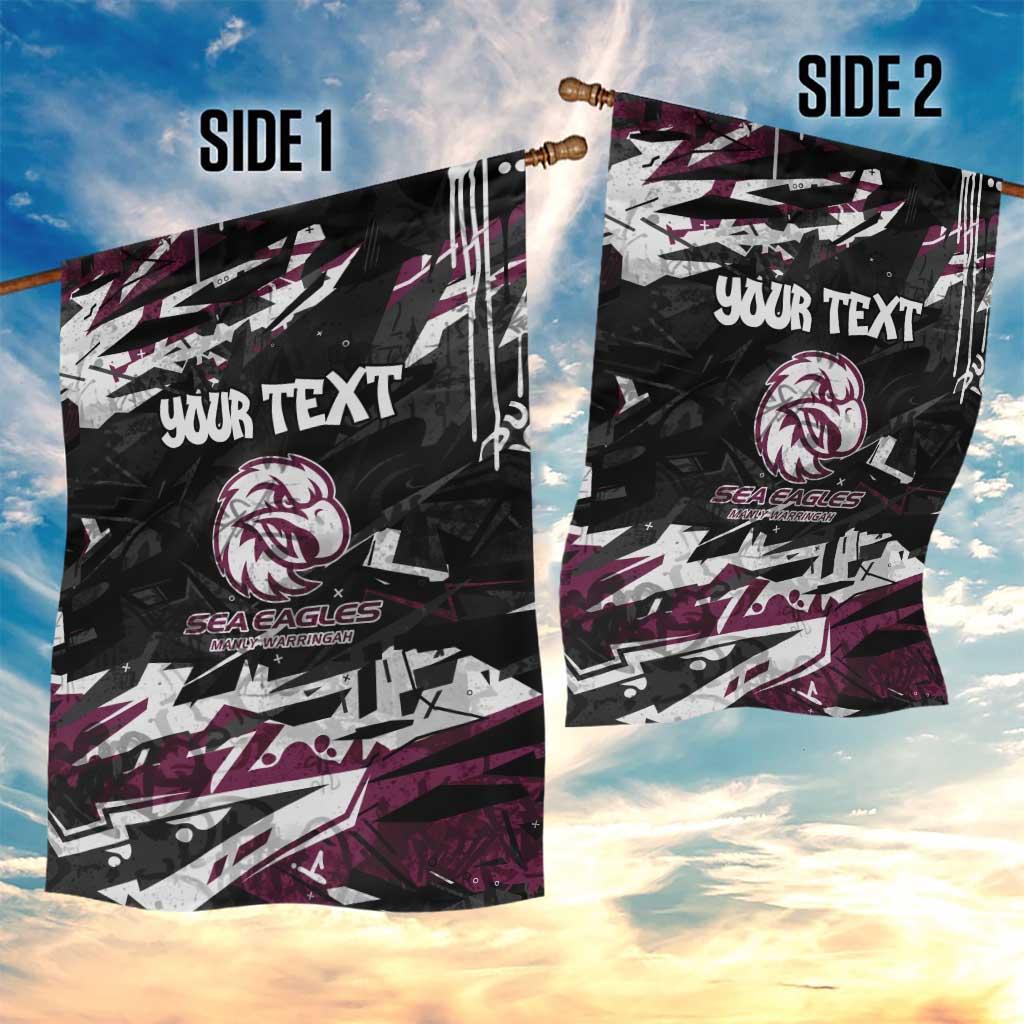 Personalized Manly Warringah Sea Eagles Garden Flag Graffiti Grunge Abstract Urban Street Style Design