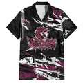 Personalized Manly Warringah Sea Eagles Hawaiian Shirt Graffiti Grunge Abstract Urban Street Style Design