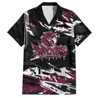 Personalized Manly Warringah Sea Eagles Hawaiian Shirt Graffiti Grunge Abstract Urban Street Style Design