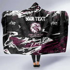 Personalized Manly Warringah Sea Eagles Hooded Blanket Graffiti Grunge Abstract Urban Street Style Design