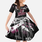 Personalized Manly Warringah Sea Eagles Kid Short Sleeve Dress Graffiti Grunge Abstract Urban Street Style Design